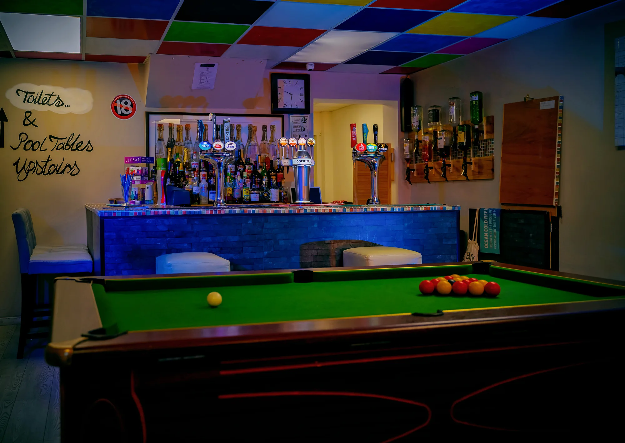 Pool tables and bar